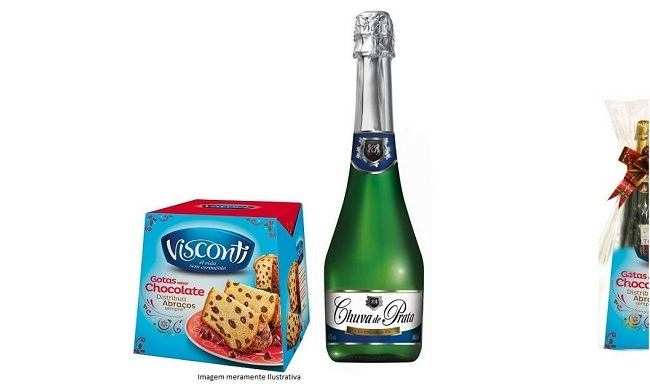 Kit de Natal Panetone e Espumante